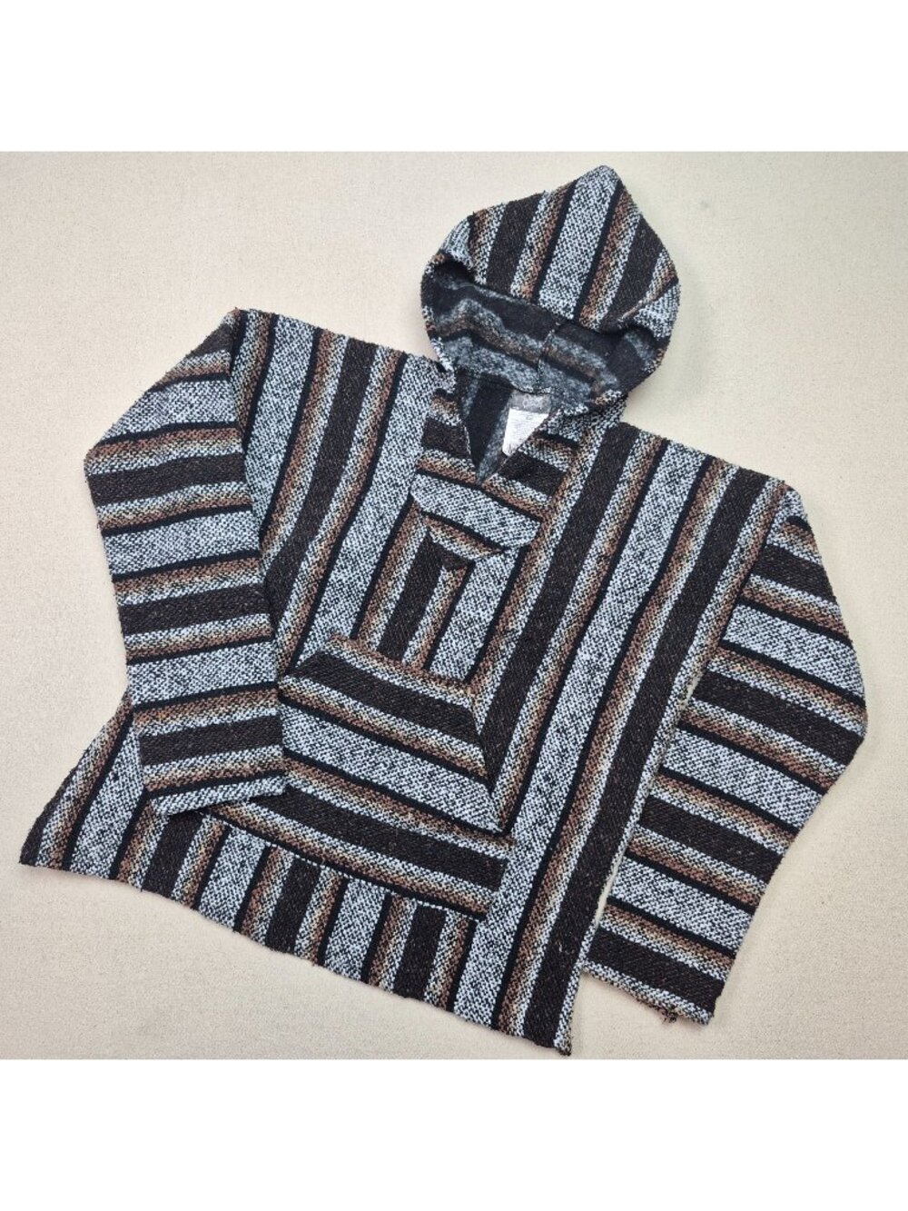 Baja Hoodie Men's Surf Skate Drug Rug Coastal Camping Pullover Jacket Sz S
